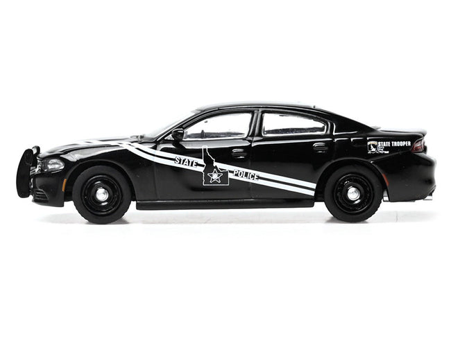 2023 Dodge Charger Pursuit "Idaho State Police" Black with White Stripes 1/64 Diecast Model by IXO Models-IXO-ModelCars.com