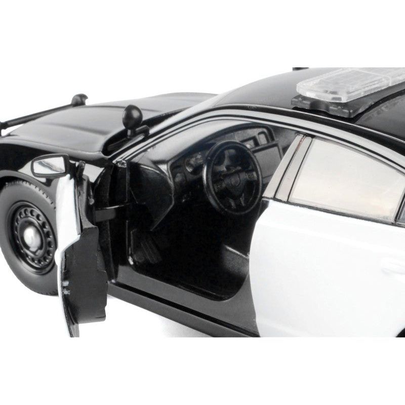 2023 Dodge Charger Pursuit Police Car Black and White "Law Enforcement and Public Service" Series 1/24 Diecast Model Car by Motormax-Motormax-ModelCars.com