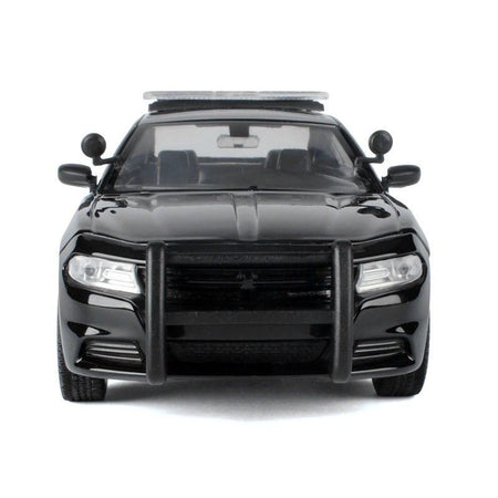 2023 Dodge Charger Pursuit Police Car Black and White "Law Enforcement and Public Service" Series 1/24 Diecast Model Car by Motormax - Motormax - ModelCars.com