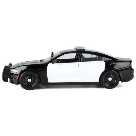 2023 Dodge Charger Pursuit Police Car Black and White "Law Enforcement and Public Service" Series 1/24 Diecast Model Car by Motormax-Motormax-ModelCars.com