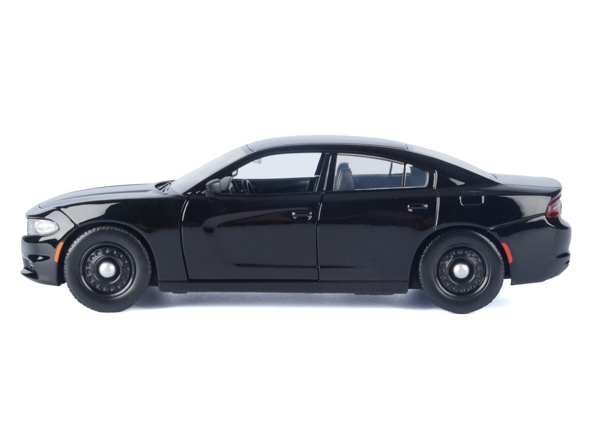 2023 Dodge Charger Pursuit Police Car Black "Custom Builder's Kit - Law Enforcement and Public Service" Series 1/24 Diecast Model Car by Motormax-Motormax-ModelCars.com