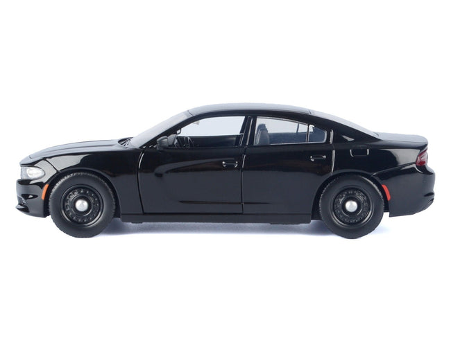 2023 Dodge Charger Pursuit Police Car Black "Custom Builder's Kit - Law Enforcement and Public Service" Series 1/24 Diecast Model Car by Motormax-Motormax-ModelCars.com
