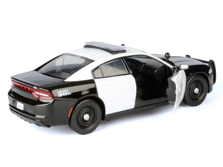 2023 Dodge Charger Pursuit Police Car "LAPD (Los Angeles Police Department)" Black and White "Law Enforcement and Public Service" Series 1/24 Diecast Model Car by Motormax-Motormax-ModelCars.com
