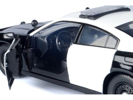 2023 Dodge Charger Pursuit Police Car "LAPD (Los Angeles Police Department)" Black and White "Law Enforcement and Public Service" Series 1/24 Diecast Model Car by Motormax-Motormax-ModelCars.com