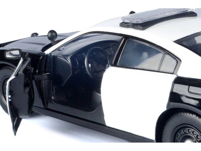 2023 Dodge Charger Pursuit Police Car "LAPD (Los Angeles Police Department)" Black and White "Law Enforcement and Public Service" Series 1/24 Diecast Model Car by Motormax-Motormax-ModelCars.com