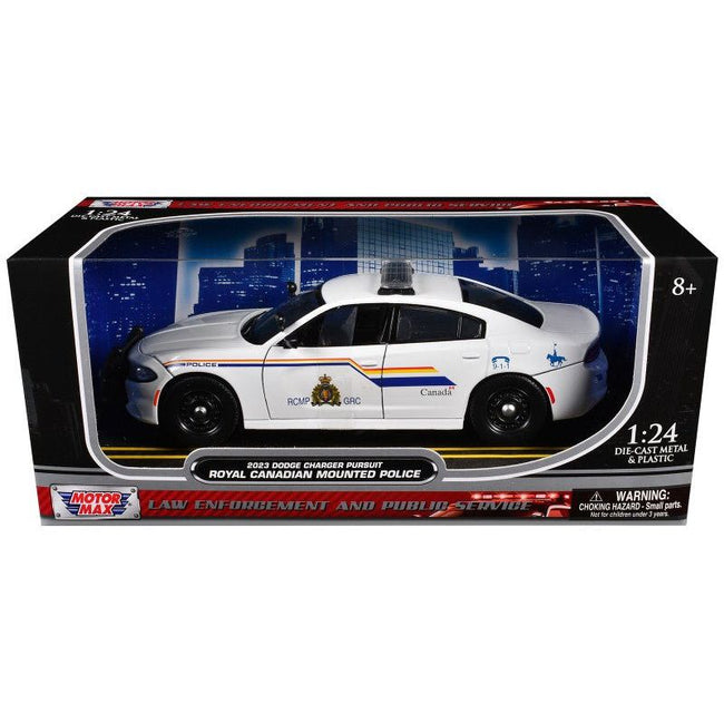 2023 Dodge Charger Pursuit Police Car "RCMP (Royal Canadian Mounted Police)" White "Law Enforcement and Public Service" Series 1/24 Diecast Model Car by Motormax-Motormax-ModelCars.com