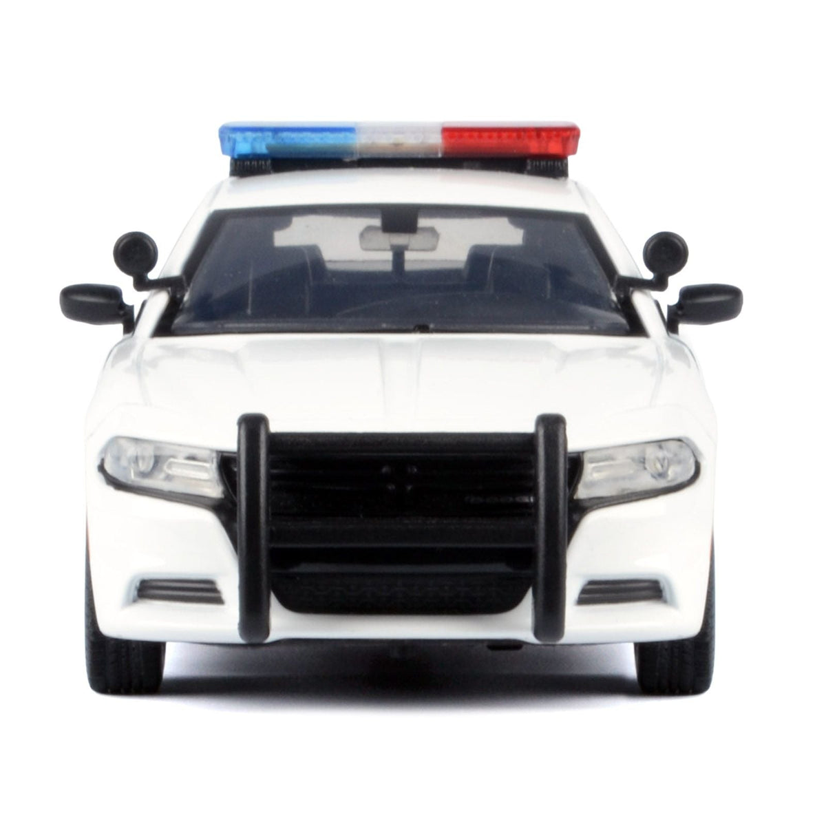 2023 Dodge Charger Pursuit Police Car Unmarked White with Flashing Light Bar Front and Rear Lights and 2 Sounds "Builder's Kit" 1/24 Diecast Model Car by Motormax-Motormax-ModelCars.com