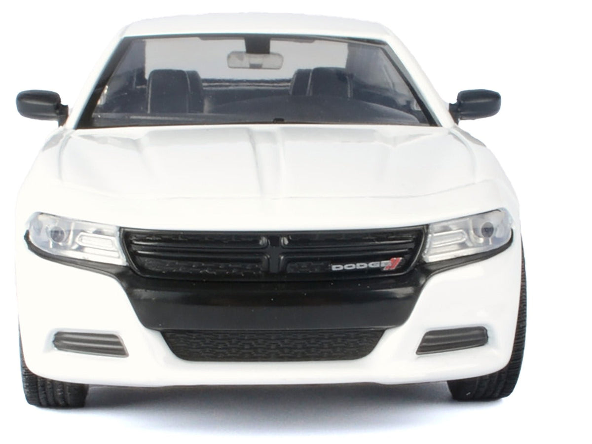 2023 Dodge Charger Pursuit Police Car White "Custom Builder's Kit - Law Enforcement and Public Service" Series 1/24 Diecast Model Car by Motormax-Motormax-ModelCars.com