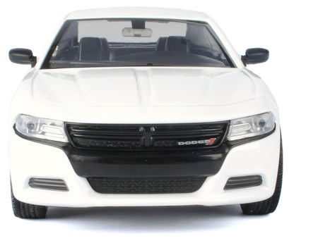 2023 Dodge Charger Pursuit Police Car White "Custom Builder's Kit - Law Enforcement and Public Service" Series 1/24 Diecast Model Car by Motormax-Motormax-ModelCars.com