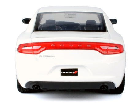 2023 Dodge Charger Pursuit Police Car White "Custom Builder's Kit - Law Enforcement and Public Service" Series 1/24 Diecast Model Car by Motormax-Motormax-ModelCars.com