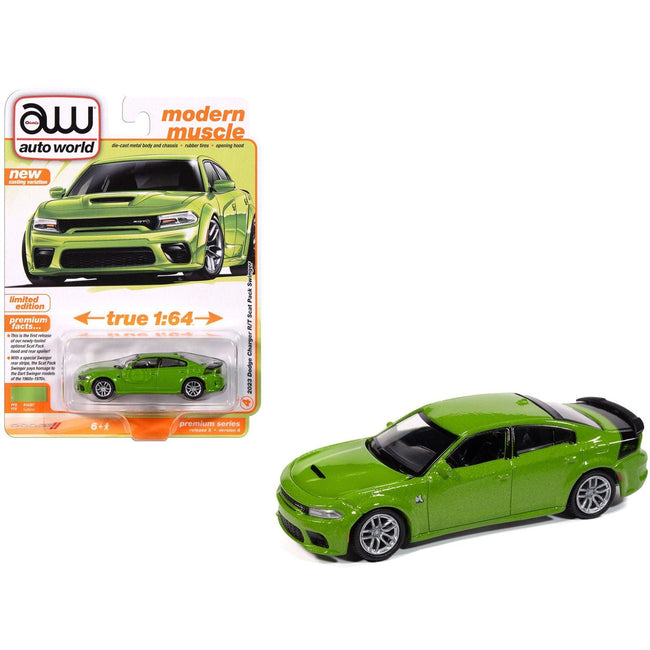2023 Dodge Charger R/T Scat Pack Swinger Sublime Green Metallic "Modern Muscle" Series 1/64 Diecast Model Car by Auto World-Autoworld-ModelCars.com