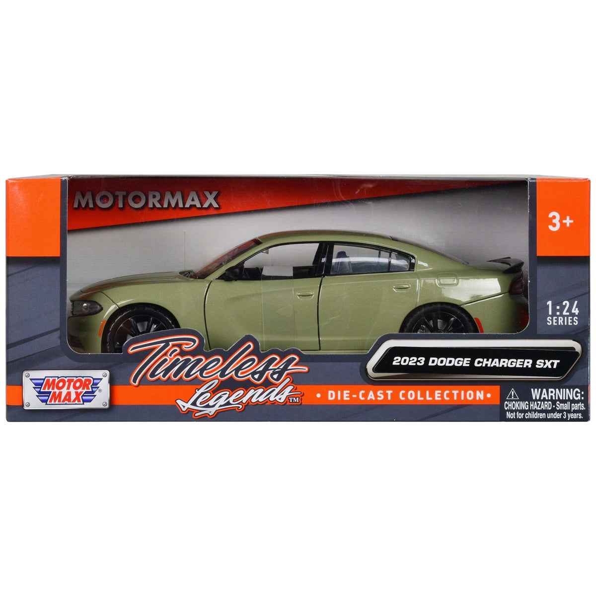 2023 Dodge Charger SXT Green Metallic "Timeless Legends" Series 1/24 Diecast Model Car by Motormax - Motormax - ModelCars.com