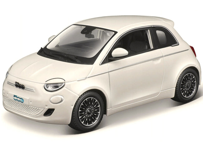 2023 Fiat 500e White 1/24 Diecast Model Car by Bburago-Bburago-ModelCars.com