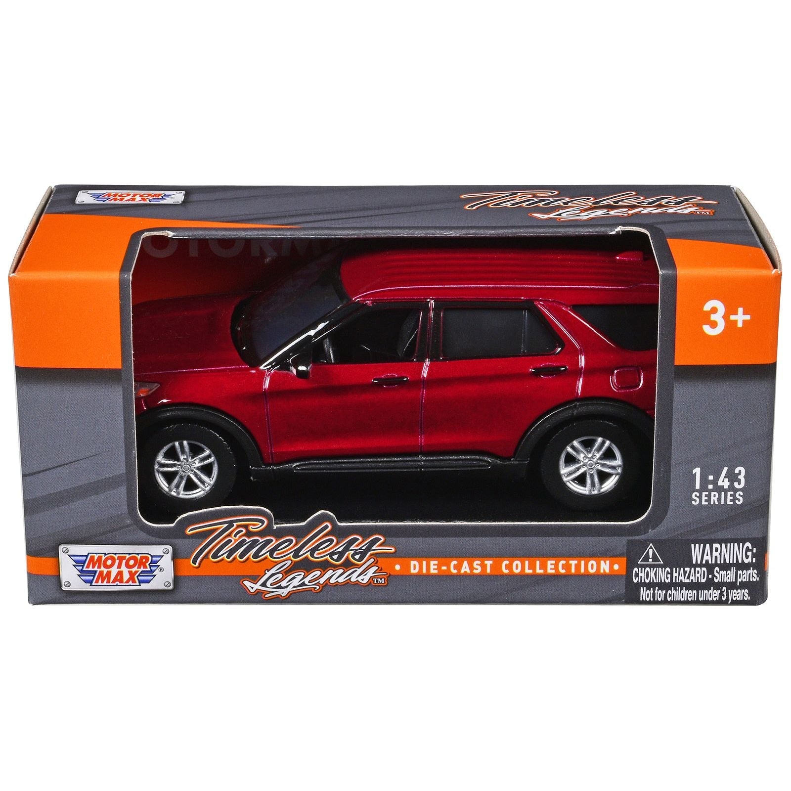 2023 Ford Explorer Red Metallic "Timeless Legends" Series 1/43 Diecast Model Car by Motormax - Motormax - ModelCars.com