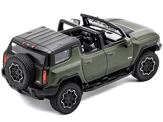 2023 GMC Hummer EV SUV Green Metallic with Black Top 1/64 Diecast Model Car by GCD-GCD-ModelCars.com