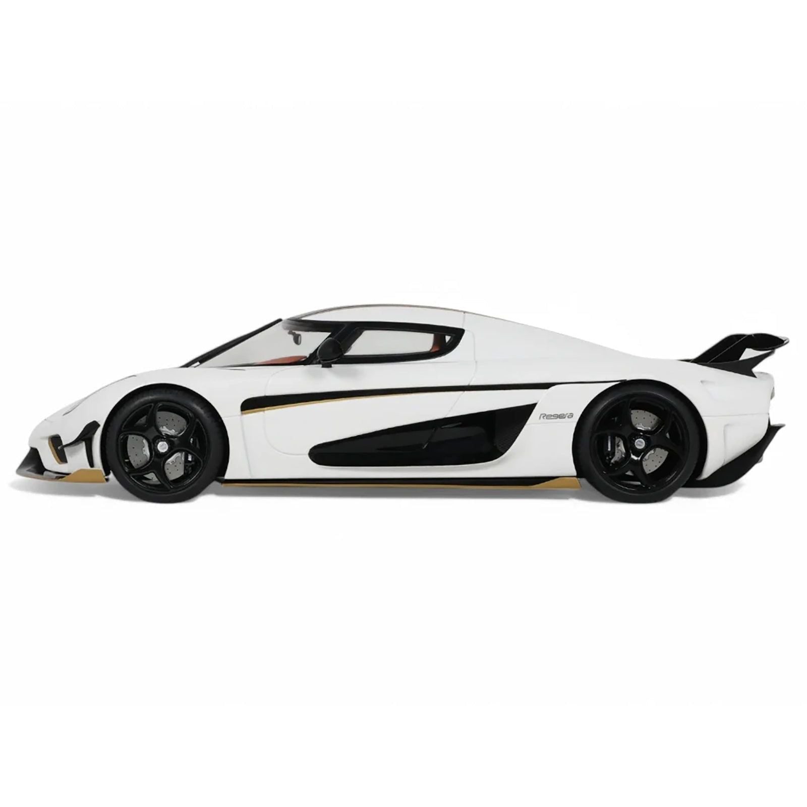 2023 Koenigsegg Regera White with Black Stripes 1/18 Model Car by GT Spirit - GT Spirit - ModelCars.com
