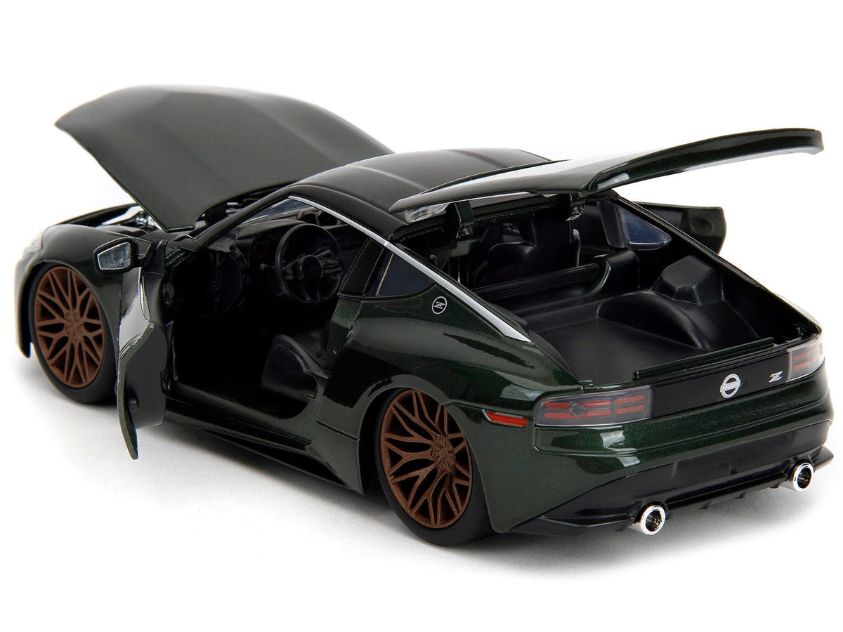 2023 Nissan Z Dark Green Metallic with Black Top "Fast X" (2023) Movie "Fast & Furious" Series 1/24 Diecast Model Car by Jada-Jada-ModelCars.com