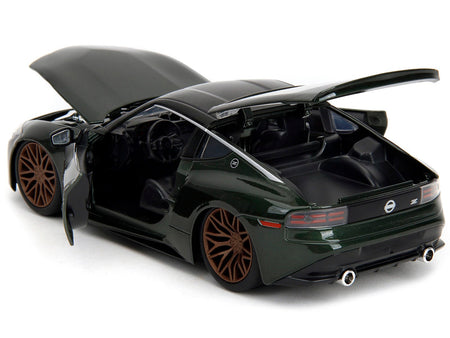 2023 Nissan Z Dark Green Metallic with Black Top "Fast X" (2023) Movie "Fast & Furious" Series 1/24 Diecast Model Car by Jada-Jada-ModelCars.com