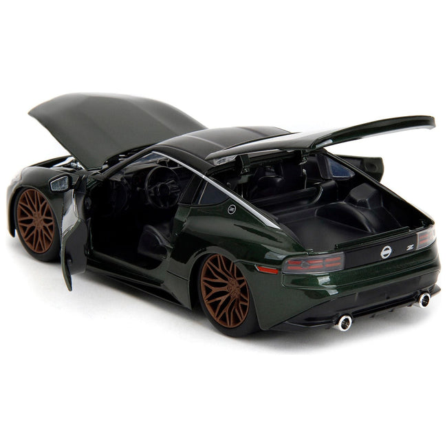 2023 Nissan Z Dark Green Metallic with Black Top "Fast X" (2023) Movie "Fast & Furious" Series 1/24 Diecast Model Car by Jada - Jada - ModelCars.com