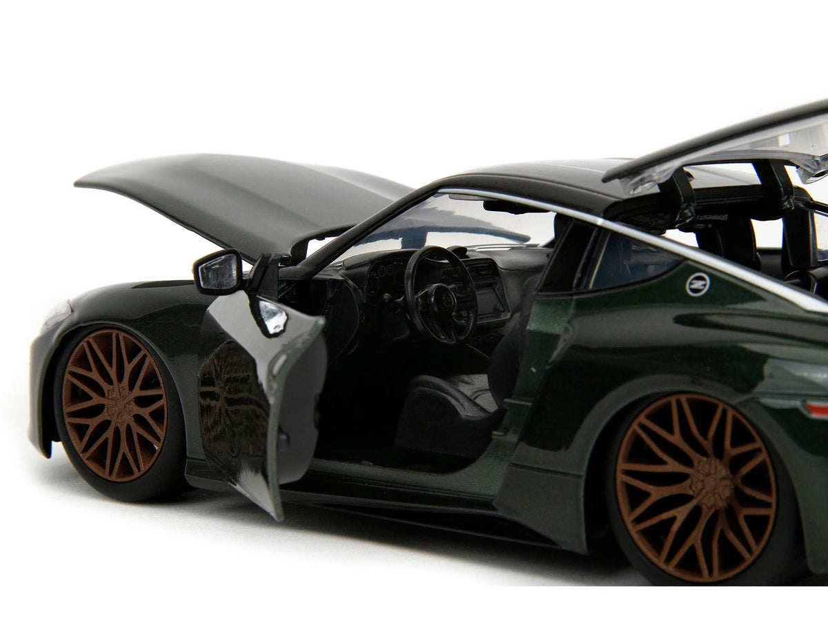 2023 Nissan Z Dark Green Metallic with Black Top "Fast X" (2023) Movie "Fast & Furious" Series 1/24 Diecast Model Car by Jada-Jada-ModelCars.com