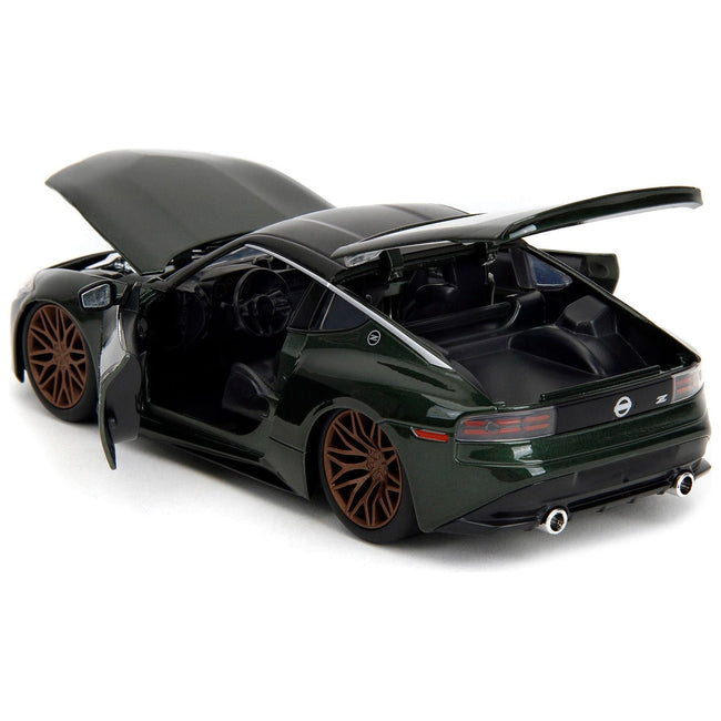 2023 Nissan Z Dark Green Metallic with Black Top "Fast X" (2023) Movie "Fast & Furious" Series 1/24 Diecast Model Car by Jada-Jada-ModelCars.com