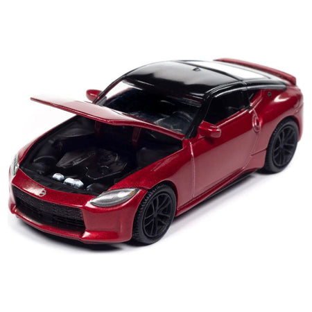 2023 Nissan Z Passion Red Metallic with Black Top "Import Legends" Series 1/64 Diecast Model Car by Auto World - Autoworld - ModelCars.com