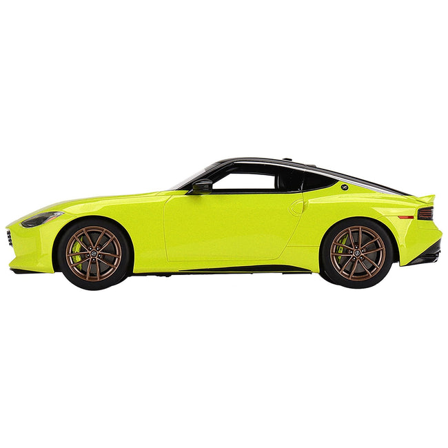 2023 Nissan Z Proto Spec Ikazuchi Yellow with Black Top 1/18 Model Car by Top Speed - Top Speed - ModelCars.com