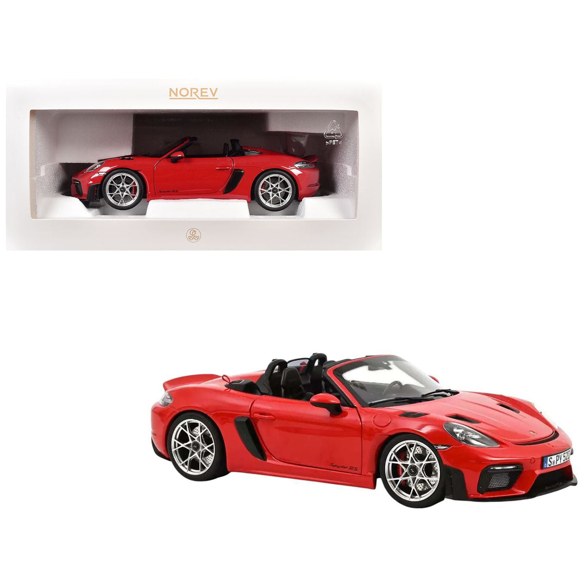 2023 Porsche 718 Spyder RS Guards Red 1/18 Diecast Model Car by Norev-Norev-ModelCars.com