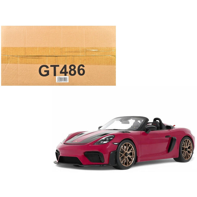 2023 Porsche 718 Spyder RS Purple with Carbon Stripes 1/18 Model Car by GT Spirit-GT Spirit-ModelCars.com