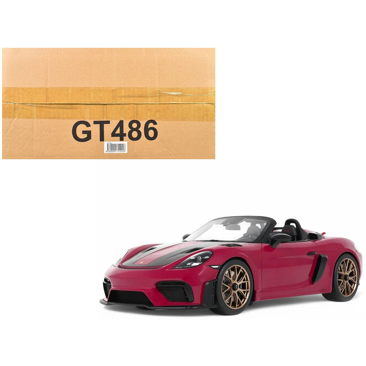 2023 Porsche 718 Spyder RS Purple with Carbon Stripes 1/18 Model Car by GT Spirit - GT Spirit - ModelCars.com