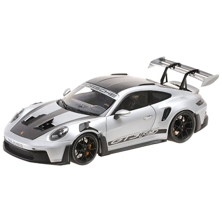 2023 Porsche 911 (992) GT3 RS "Weissach Package" Silver Metallic Limited Edition to 333 pieces Worldwide 1/18 Diecast Model Car by Minichamps - Minichamps - ModelCars.com