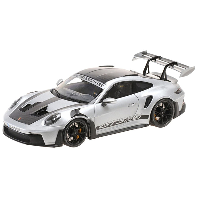2023 Porsche 911 (992) GT3 RS "Weissach Package" Silver Metallic Limited Edition to 333 pieces Worldwide 1/18 Diecast Model Car by Minichamps-Minichamps-ModelCars.com