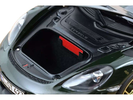 2023 Porsche Cayman GT4 RS Weissach Pack Brewster Green with Carbon Hood 1/18 Diecast Model Car by Norev-Norev-ModelCars.com