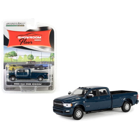 2023 Ram 2500 Bighorn Crew Cab 4x4 Pickup Truck Patriot Blue Metallic "Showroom Floor" Series 5 1/64 Diecast Model Car by Greenlight - Greenlight - ModelCars.com
