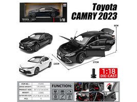 2023 Toyota Camry Hybrid White Metallic with Black Top 1/18 Diecast Model Car by Heimanba-Heimanba-ModelCars.com
