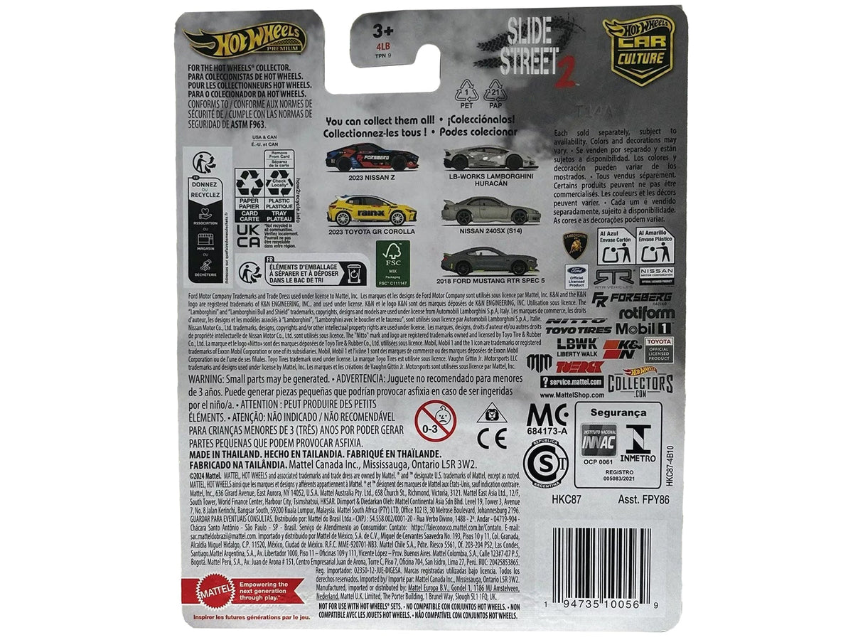 2023 Toyota GR Corolla "Rain X" Yellow "Slide Street 2" Series Diecast Model Car by Hot Wheels-Hotwheels-ModelCars.com