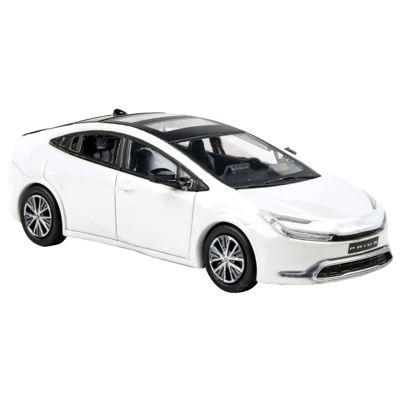 2023 Toyota Prius Wind Chill White Metallic with Black Top and Sun Roof and Sun Roof 1/64 Diecast Model Car by Paragon Models - Paragon - ModelCars.com