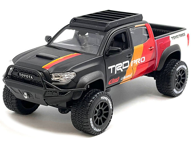 2023 Toyota Tacoma TRD PRO Off Road Pickup Truck Matt Black with Graphics and Roofrack "Maisto Design" Series 1/27 Diecast Model Car by Maisto-Maisto-ModelCars.com