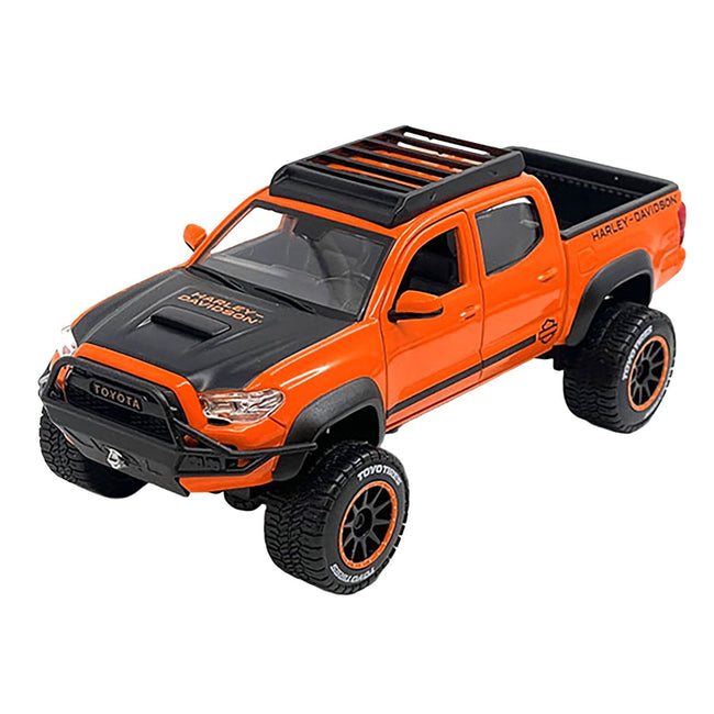 2023 Toyota Tacoma TRD Pro Pickup Truck "Harley Davidson" Orange and Black with Roof Rack "H-D Custom" Series 1/24 Diecast Model Car by Maisto-Maisto-ModelCars.com