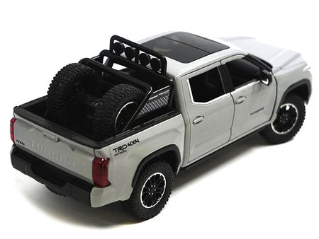 2023 Toyota Tundra TRD 4x4 Pickup Truck Cement Gray with Sunroof and Wheel Rack 1/24 Diecast Model Car-Other-ModelCars.com