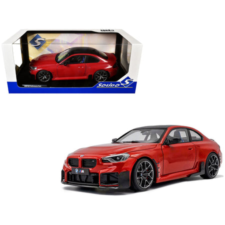 2024 BMW M2 Performance Parts Toronto Red Metallic with Carbon Top 1/18 Diecast Model Car by Solido-Solido-ModelCars.com