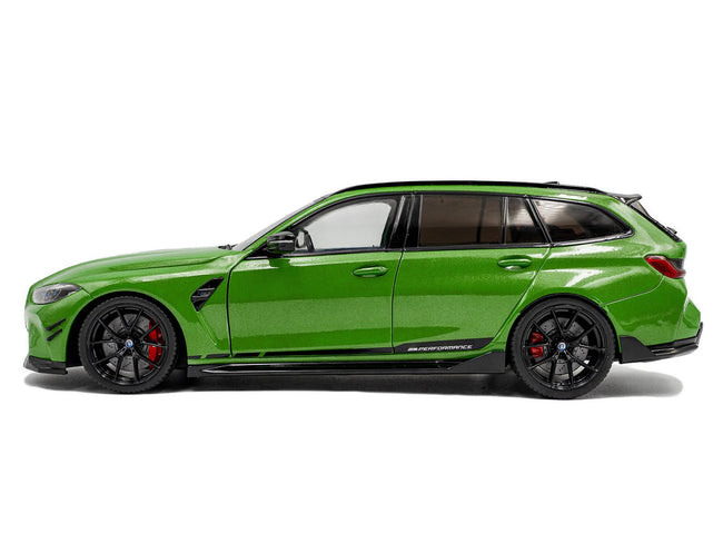 2024 BMW M3 Competition M xDrive Touring Green Metallic with Black Top 1/18 Diecast Model Car by Solido-Solido-ModelCars.com
