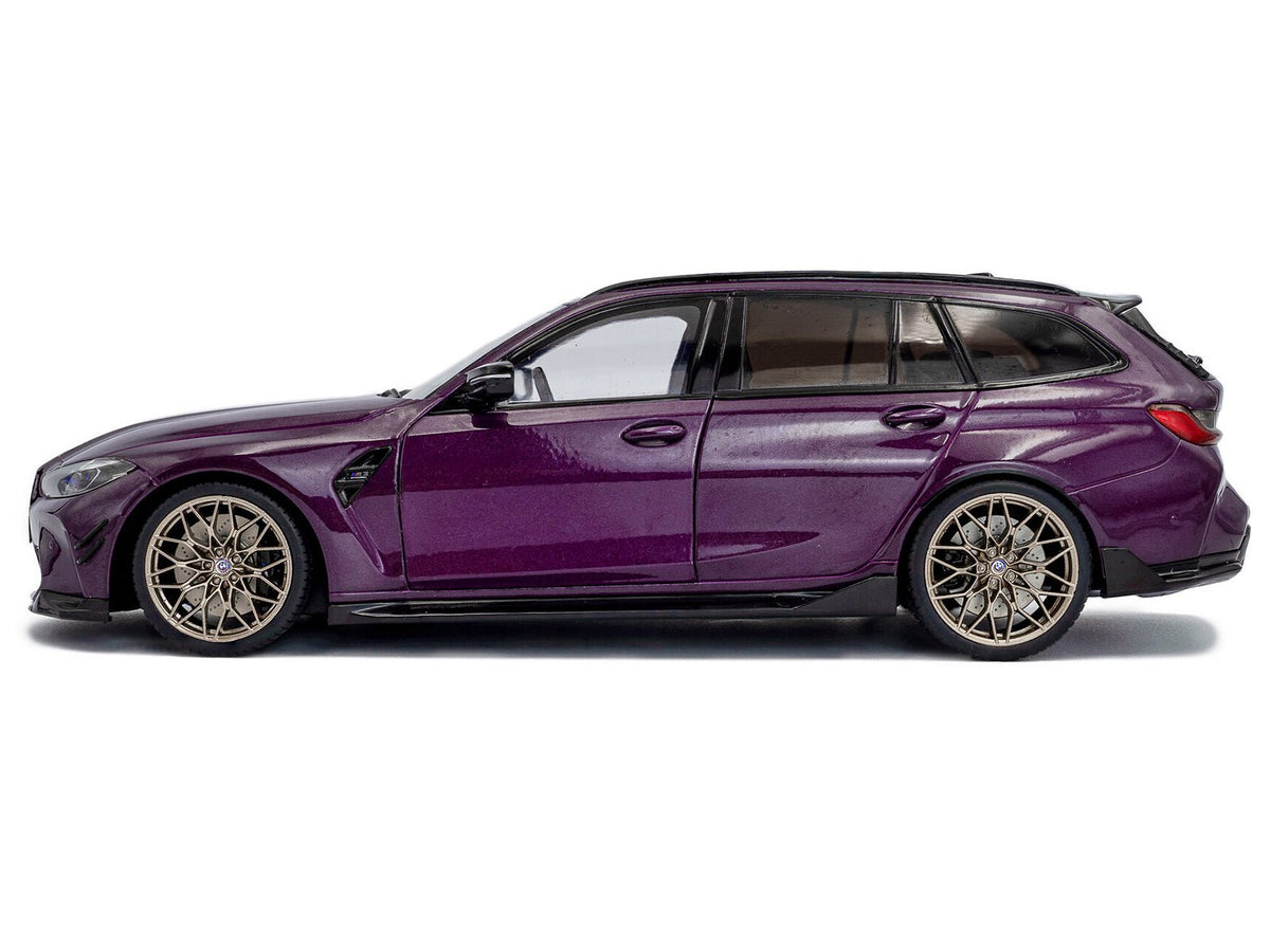 2024 BMW M3 Competition M xDrive Touring Twilight Purple Pearl Metallic with Black Top 1/18 Diecast Model Car by Solido-Solido-ModelCars.com