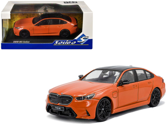 2024 BMW M5 Sedan Fire Orange III with Black Top 1/43 Diecast Model Car by Solido-Solido-ModelCars.com