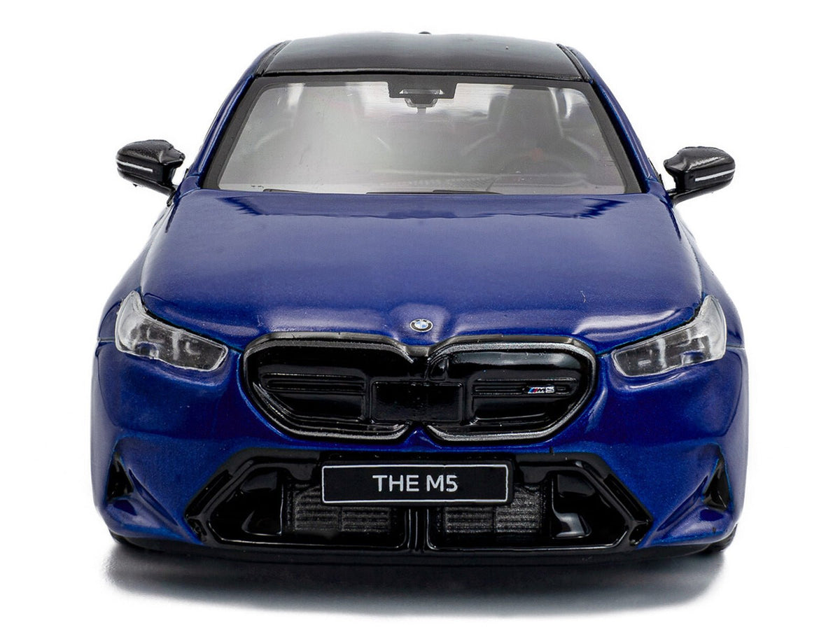 2024 BMW M5 Sedan Marina Bay Blue Metallic with Black Top 1/43 Diecast Model Car by Solido-Solido-ModelCars.com