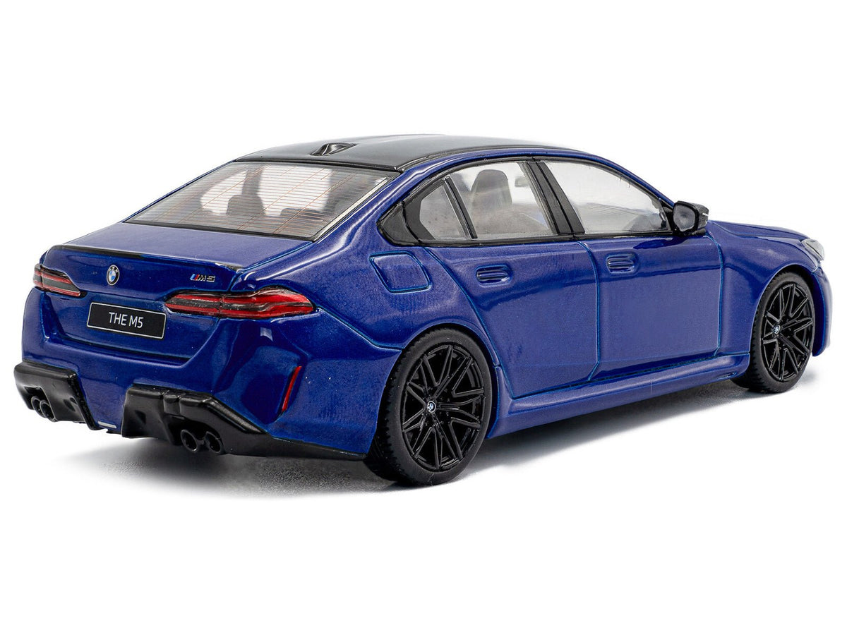 2024 BMW M5 Sedan Marina Bay Blue Metallic with Black Top 1/43 Diecast Model Car by Solido-Solido-ModelCars.com