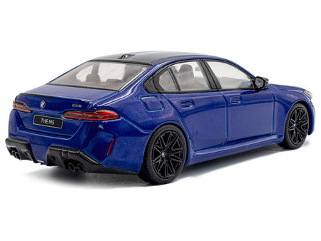 2024 BMW M5 Sedan Marina Bay Blue Metallic with Black Top 1/43 Diecast Model Car by Solido-Solido-ModelCars.com