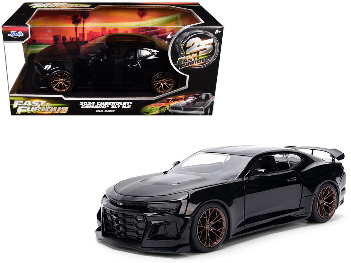 2024 Chevrolet Camaro ZL1 1LE Black "Fast X" (2023) Movie "Fast & Furious 25th Anniversary" Series 1/24 Diecast Model Car by Jada-Jada-ModelCars.com