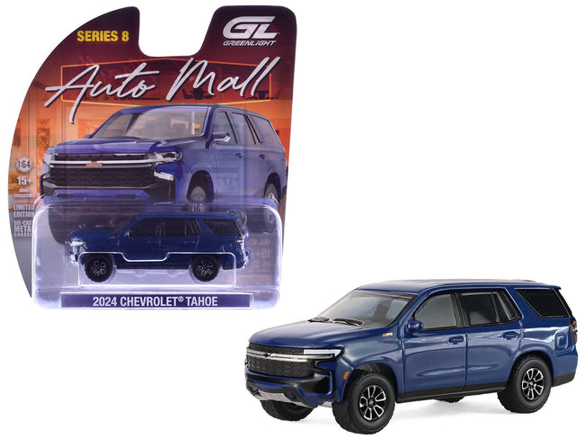 2024 Chevrolet Tahoe Midnight Blue Metallic "Auto Mall" Series 8 1/64 Diecast Model Car by Greenlight-Greenlight-ModelCars.com
