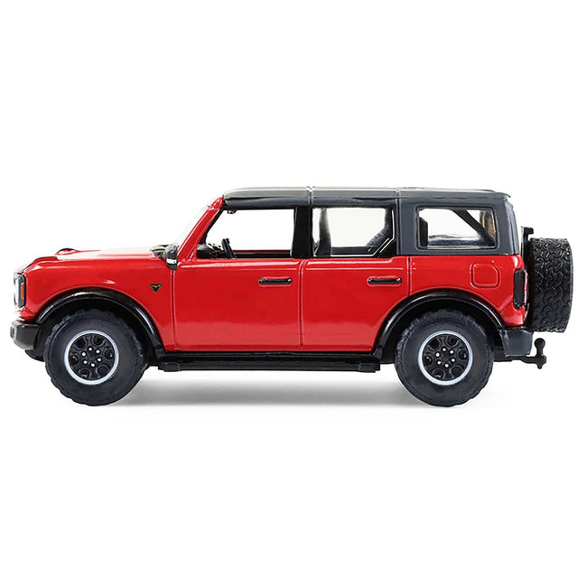 2024 Ford Bronco Badlands 4-Door Hot Pepper Red with Gray Top "Showroom Floor" Series 7 1/64 Diecast Model Car by Greenlight-Greenlight-ModelCars.com